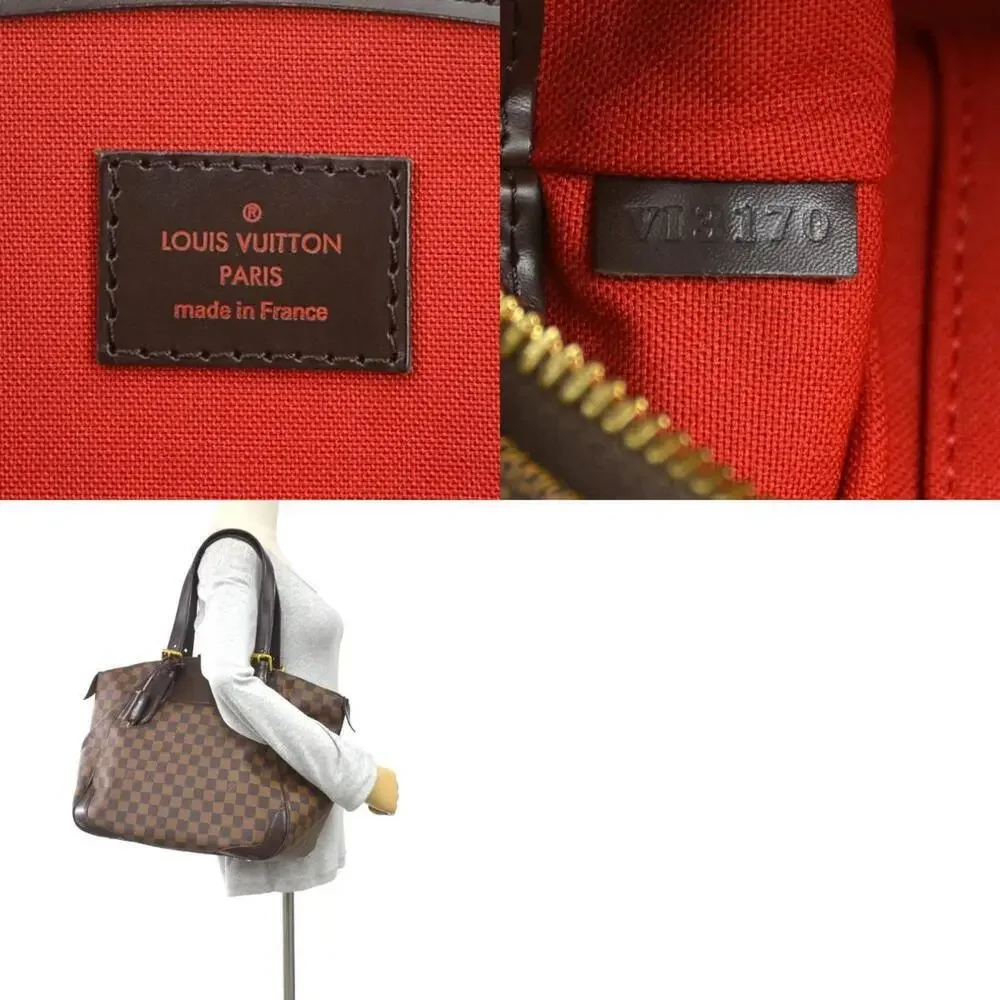 LOUIS VUITTON Authentic Brown Damier Leather Shoulder Bag